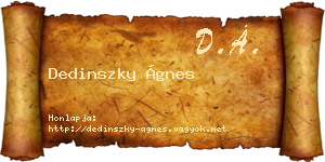 Dedinszky Ágnes névjegykártya