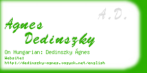 agnes dedinszky business card
