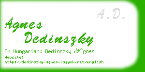 agnes dedinszky business card